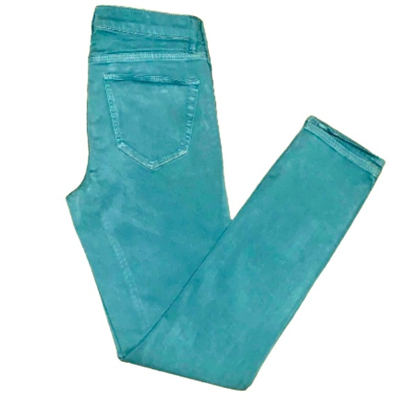 Madewell Denim - Madewell Size 26 Women’s Sateen Green Denim Low-Rise Skinny Ankle Jeans